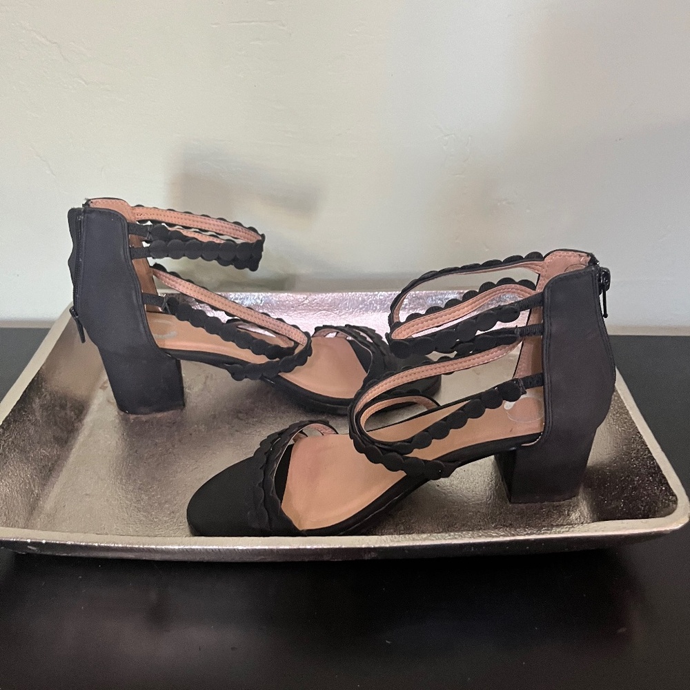 Black Block Heel Sandals